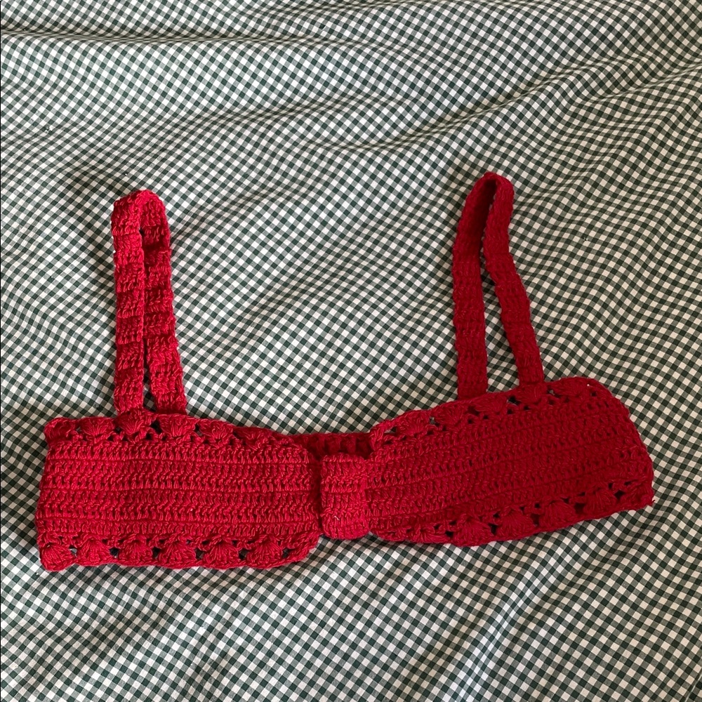 Gimaguas Vibrant Red Crochet Bandeau